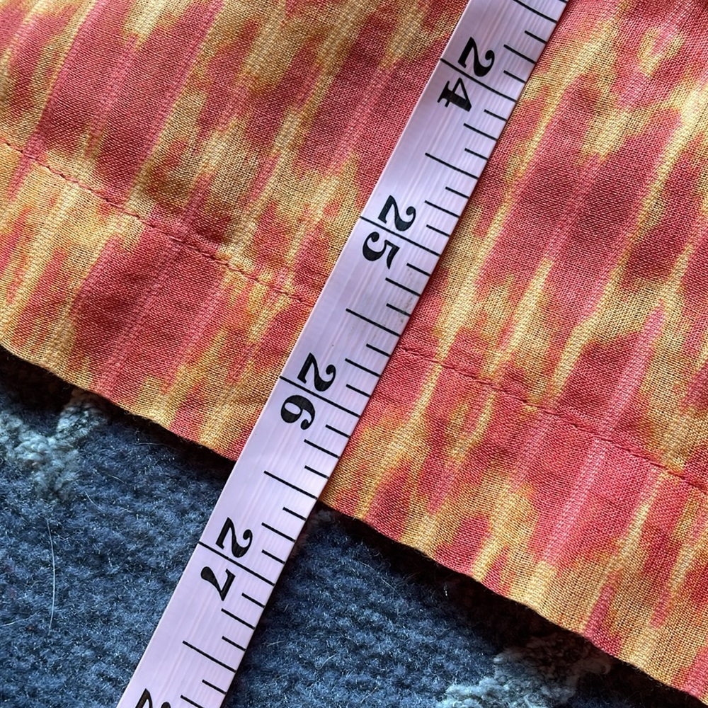 Eddie Bauer Peasant Tunic Blouse Pink Orange Tie Dye Split Neck 3/4 Sleeve - Picture 8 of 8